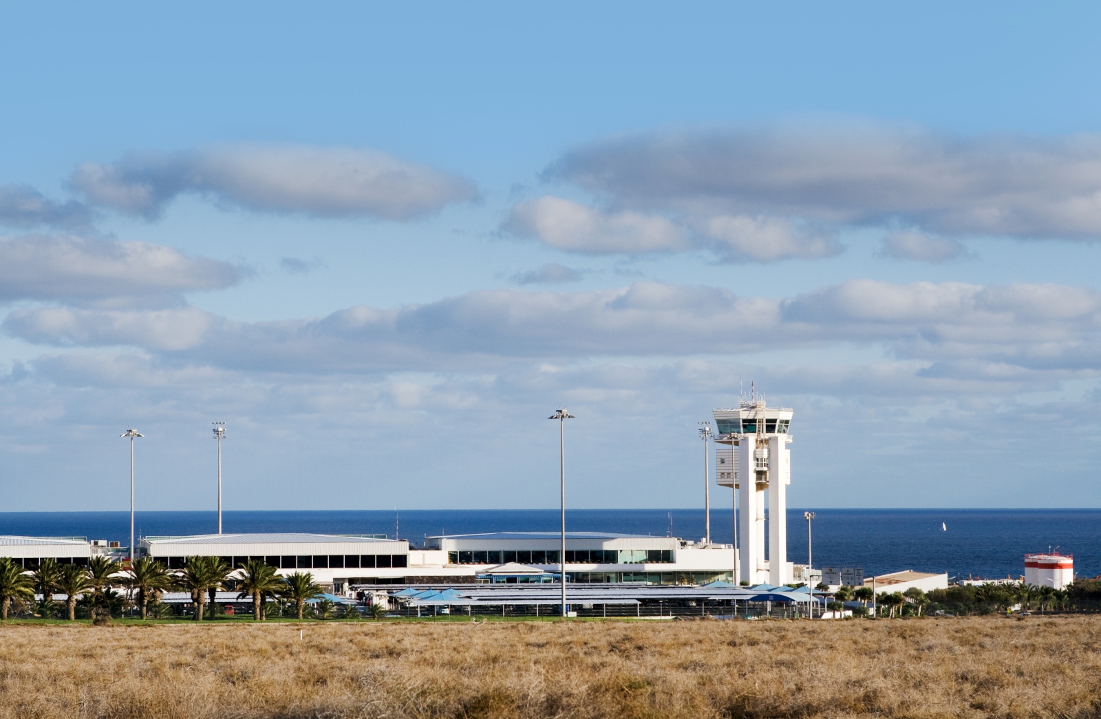 'airport Lanzarote with traffic control center, Spain' - Lanzarote